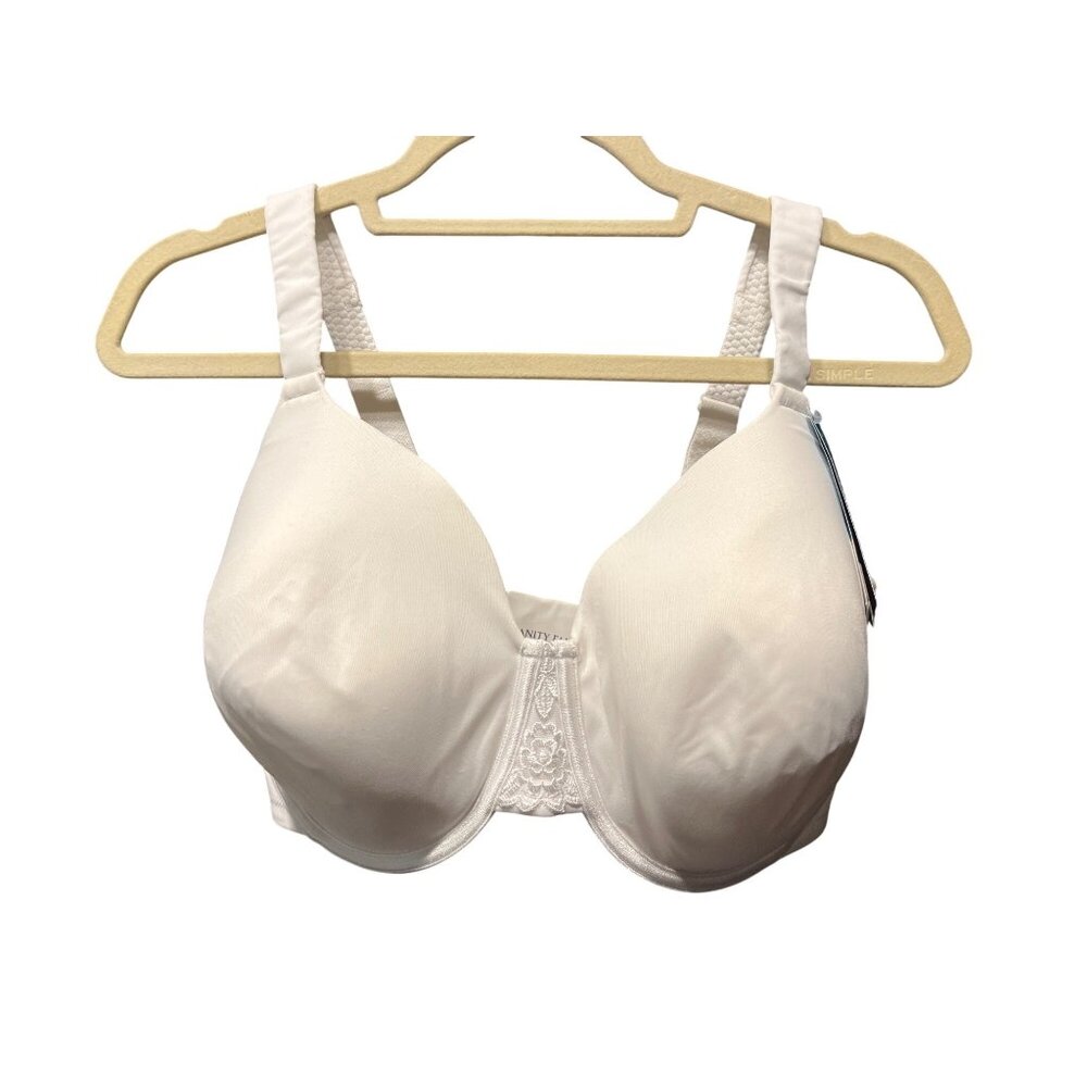 Vanity Fair Beauty Back Underwire Bra 38G White Smooth Back Design Padded Straps